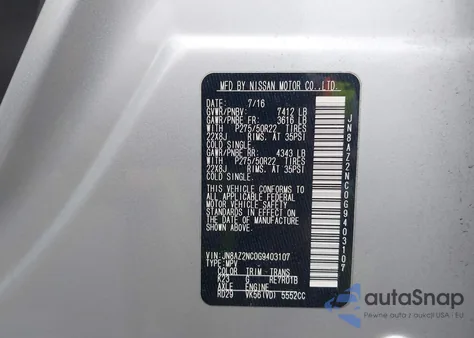 2016 Infiniti Qx80 z USA, uszkodzony, nr VIN JN8AZ2NC0G9403107